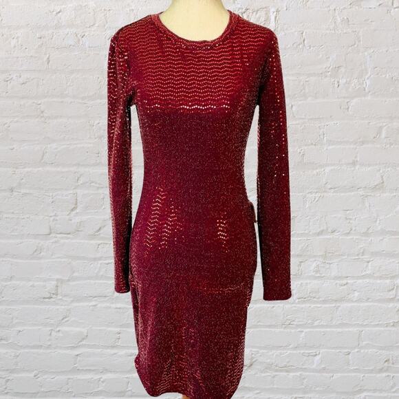 B. Darlin Red Sequin Mini Dress Women M Y2K Vintage NWT - Picture 4 of 10